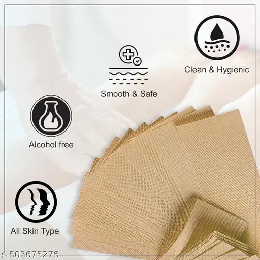 Perisa Plain Waxing Strips (Heavy quality)- Without Wax for Leg-Women (3" X 9", Beige Color) 50PCS