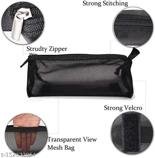 4 in 1 Large Capacity Cosmetic Mesh Bag/Makeup Organizer/Toiletry Pouch for Men and Women/Portable Travel Bag/Makeup Essentials