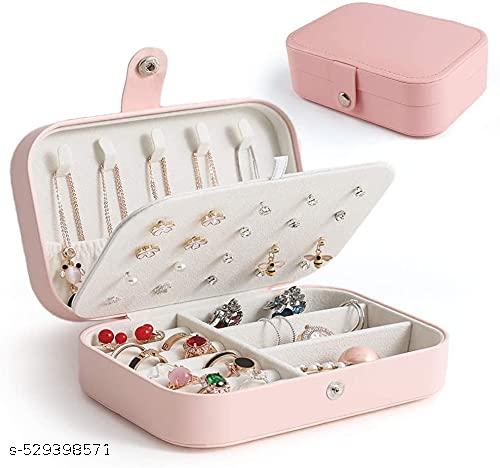 Leather Mini Jewelry Travel Case Small Travel Jewelry Organizer Portable Jewelry Travel Mini Storage Organizer Portable Display Storage For Rings Earrings Necklaces Gifts, Multicolor