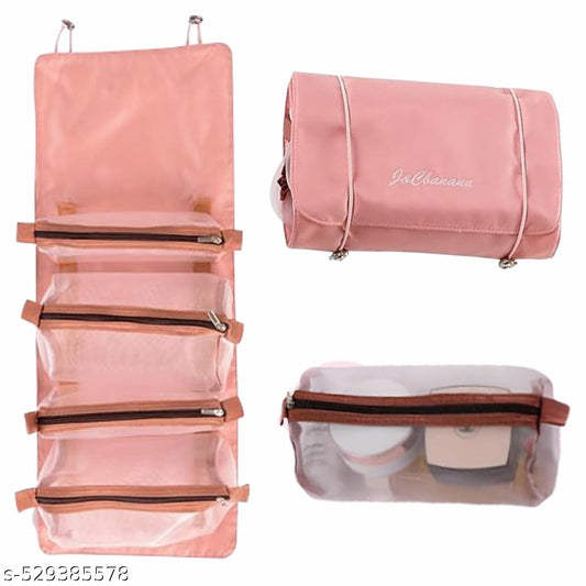 4 in 1 Large Capacity Cosmetic Mesh Bag/Makeup Organizer/Toiletry Pouch for Men and Women/Portable Travel Bag/Makeup Essentials