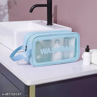 Travel Makeup Pouch Set Toiletry Bag Cosmetic Organizer Bag for Women and Girls Toiletry Storage Kit Set of 3 (WASHBAG)